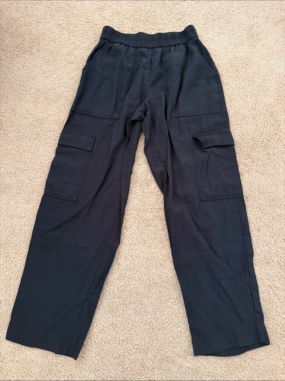 a new day Black Cargo Trousers with Elastic Waist